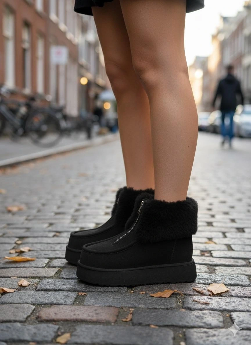 Zinya Siyah Süet Bot