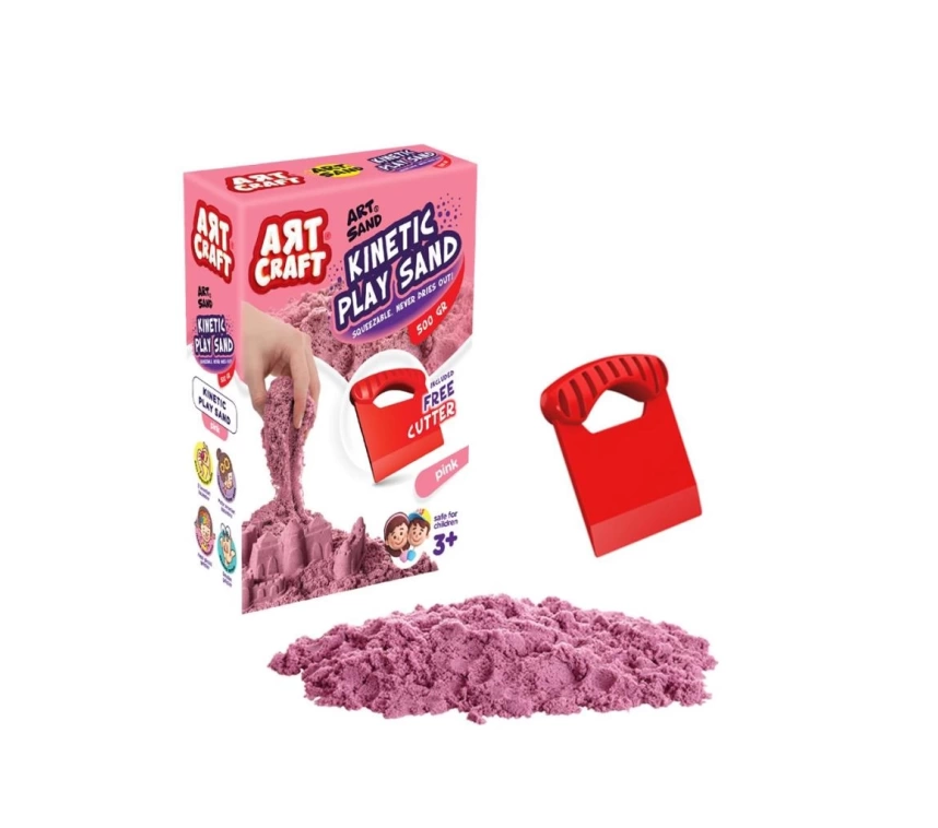03688 AKSESUARLI PEMBE KİNETİK OYUN KUMU 500 GR