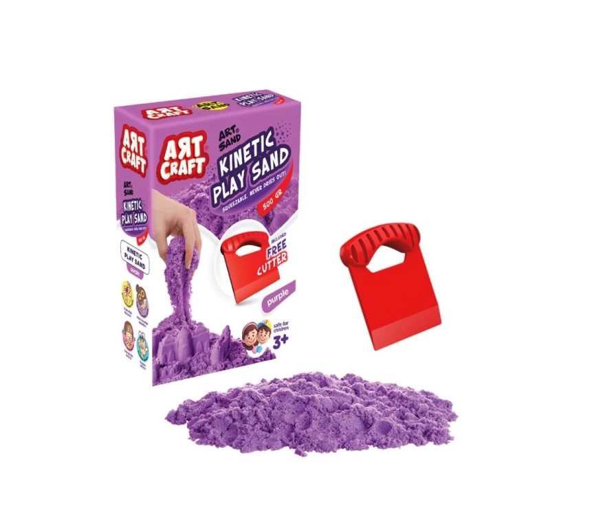 03689 Aksesuarlı Mor Kinetik Oyun Kumu 500 gr -Dede