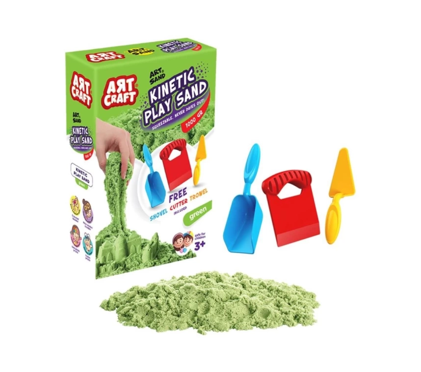 03692 AKSESUARLI YEŞİL KİNETİK OYUN KUMU 1000 GR