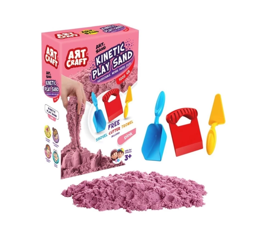 03693 AKSESUARLI PEMBE KİNETİK OYUN KUMU 1000 GR