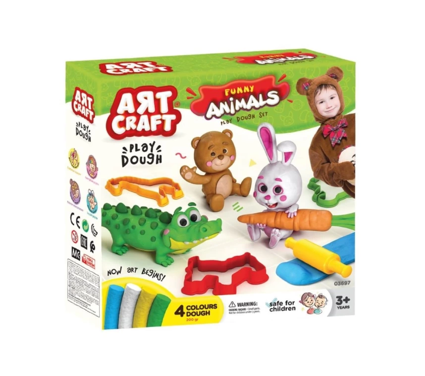03697 Art Craft Eğlenceli Hayvanlar Hamur Set 200 gr