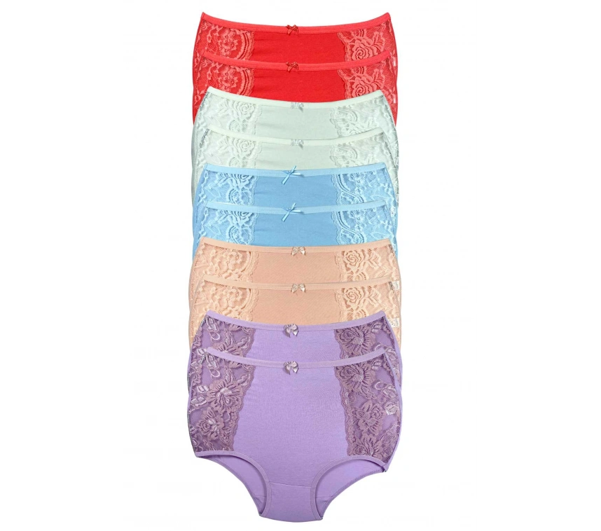 10 Adet Kenar Dantelli Toparlayıcı Yüksek Bel Bato Külot