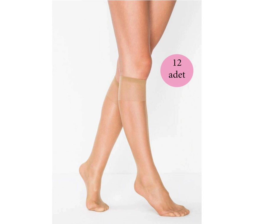 12 Adet Süper Ince 15 Den Mat Pantolon Çorabı Bronz