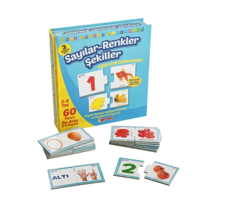 1444 EĞLENCELİ BUL SAYILAR RENKLER ŞEKİLLER