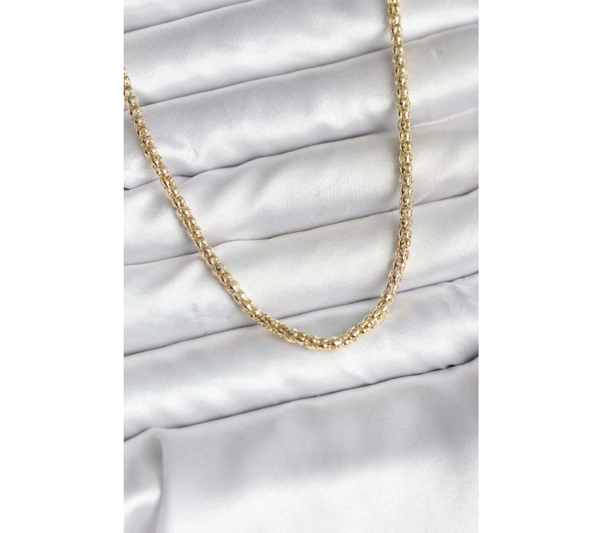 14K Gold Renk Kaplama Boru Zincir Model CM Kadın Kolye