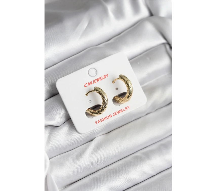 14K Gold Renk Kaplama CM Kadın Küpe