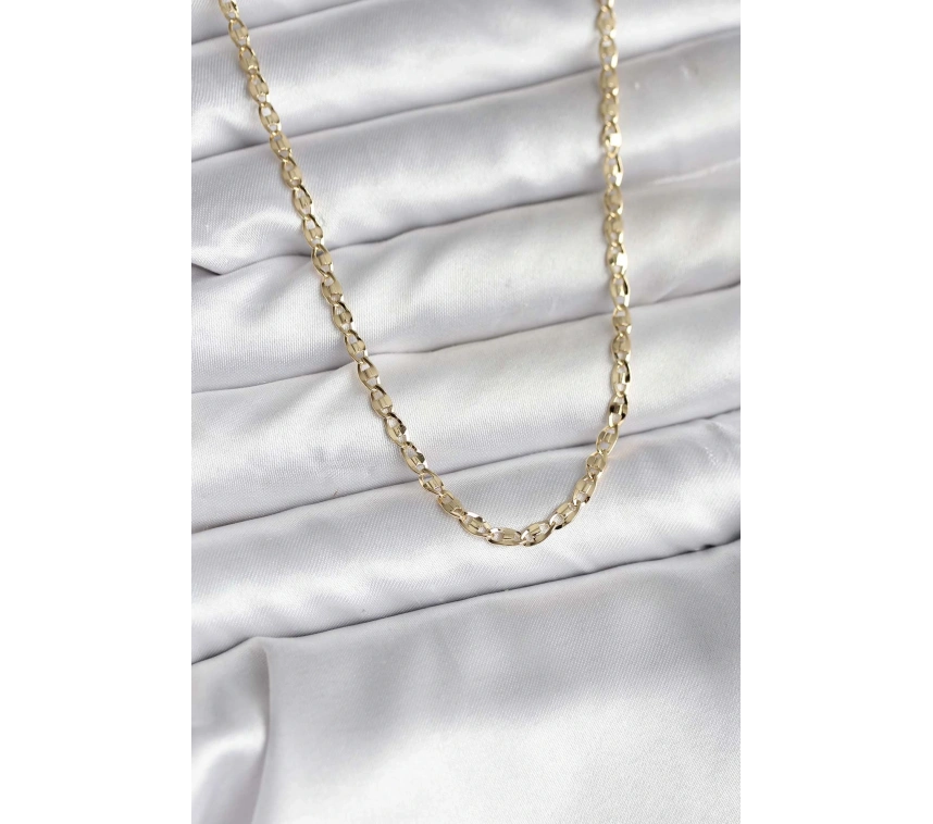 14K Gold Renk Kaplama Ezme Plaka Model CM Kadın Kolye