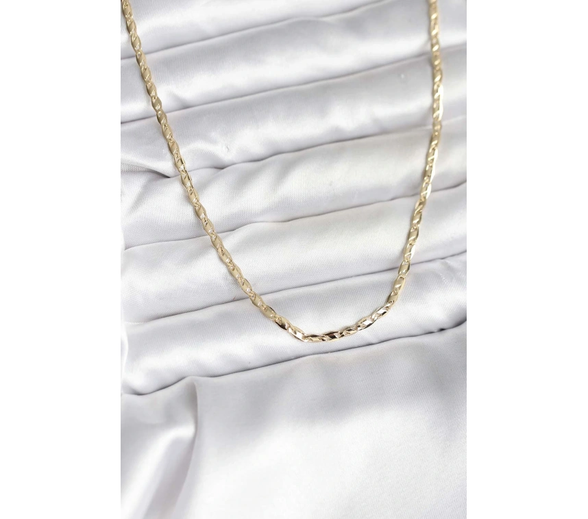 14K Gold Renk Kaplama Ezme Zincir Model CM Kadın Kolye