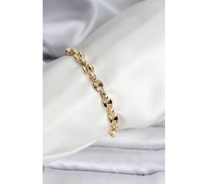 14K Gold Renk Kaplama Kahve Çekirdeği Model CM Kadın Bileklik