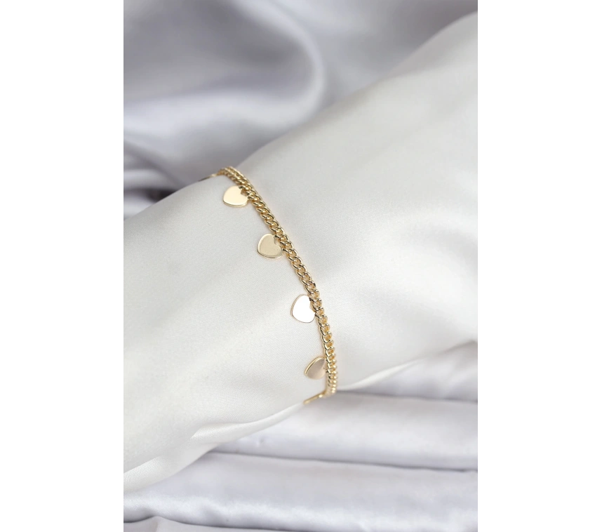 14K Gold Renk Kaplama Kalpli Model CM Kadın Bileklik