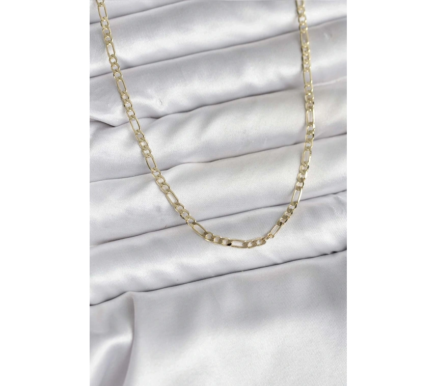 14K Gold Renk Kaplama Kuşgözü Zincir Model Pirinç CM Kadın Kolye