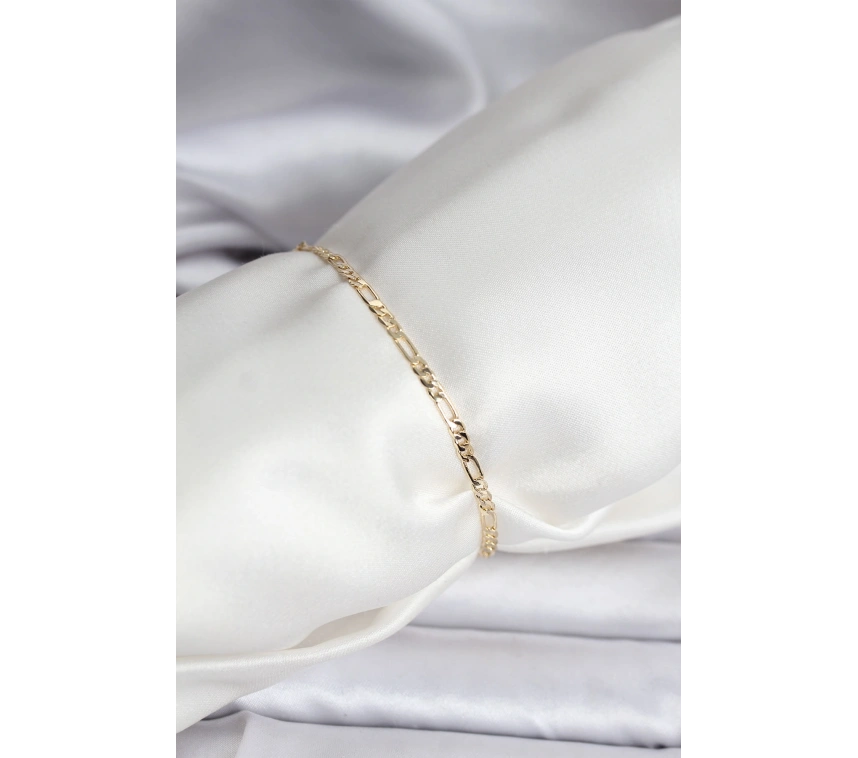 14K Gold Renk Kaplama Minimal Zincir Model CM Kadın Bileklik