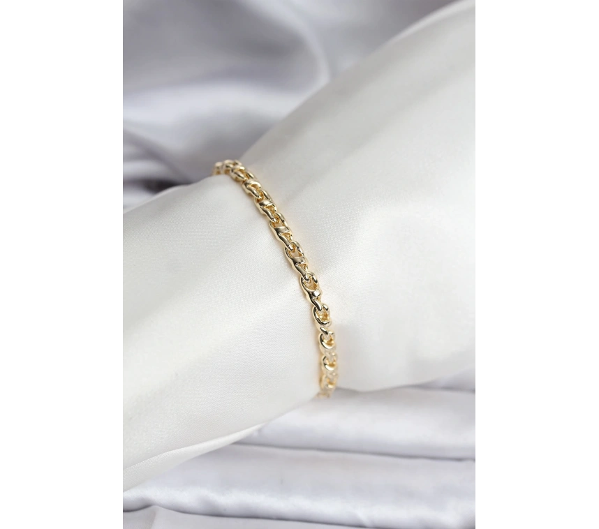 14K Gold Renk Kaplama Zincir Model Kadın CM Bileklik