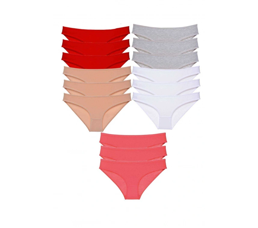 15 Adet Süper Eko Set Likralı Kadın Slip Külot 522