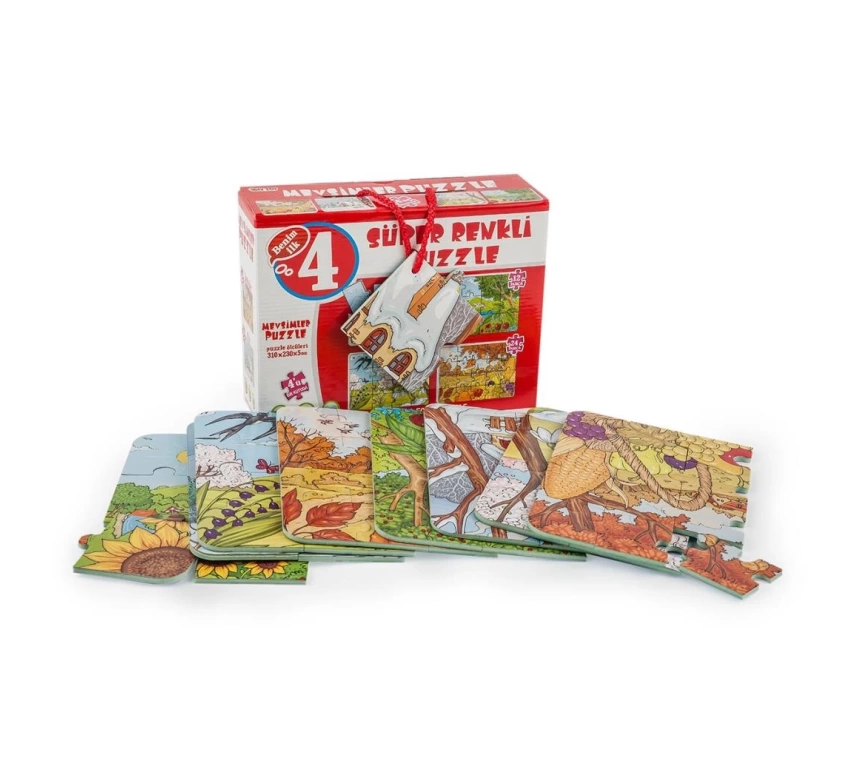 2488  MEVSİMLER SÜPER RENKLİ PUZZLE 4LÜ