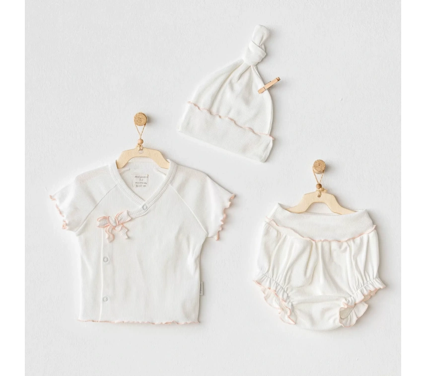 3lü Basic Bebe Takım Ekru