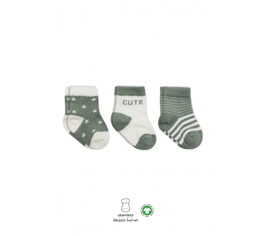 3lü Penye Cute Stars Soket Çorap Bs10115 Nil