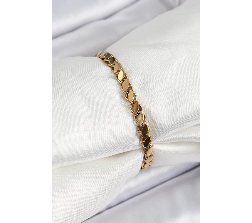 316L Çelik Arpa Model Gold Renk Kadın Bilekik