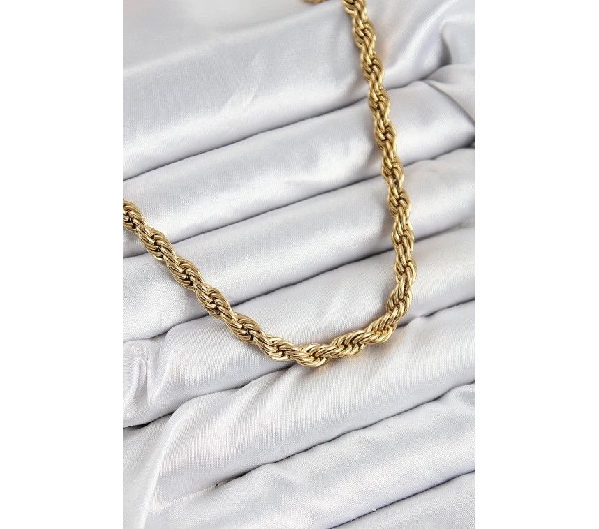 316L Çelik Burgu Model Gold Renk Kadın Kolye