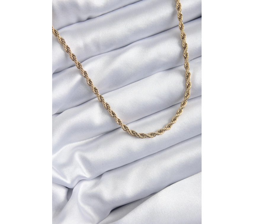 316L Çelik Gold Renk 60 cm Burgu Model Kadın Kolye