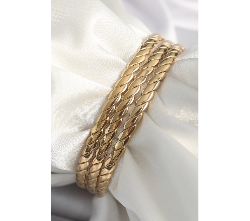 316L Çelik Gold Renk 60 mm Burma Ajda Model Kadın Bileklik