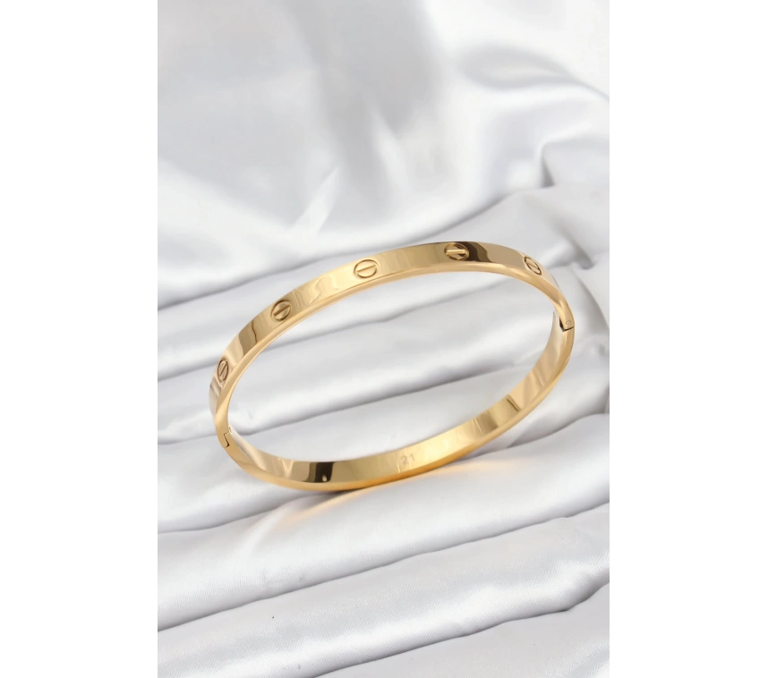 316L Çelik Gold Renk 65 mm Kadın Kelepçe Bileklik