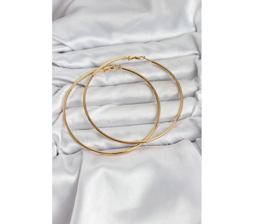 316L Çelik Gold Renk 75 mm Halka Küpe