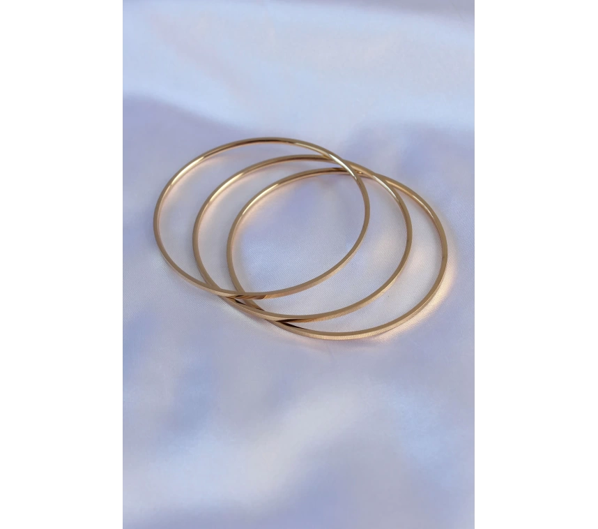 316L Çelik Gold Renk Ajda Model Kadın 65 mm Bilezik