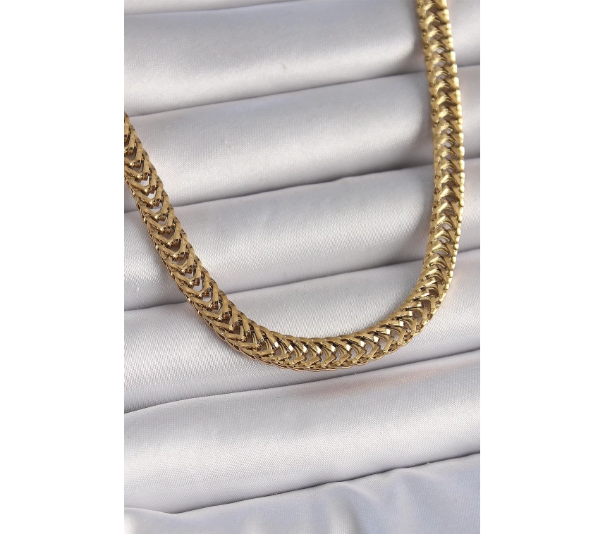 316L Çelik Gold Renk Balık Sırtı Model Kadın Kolye