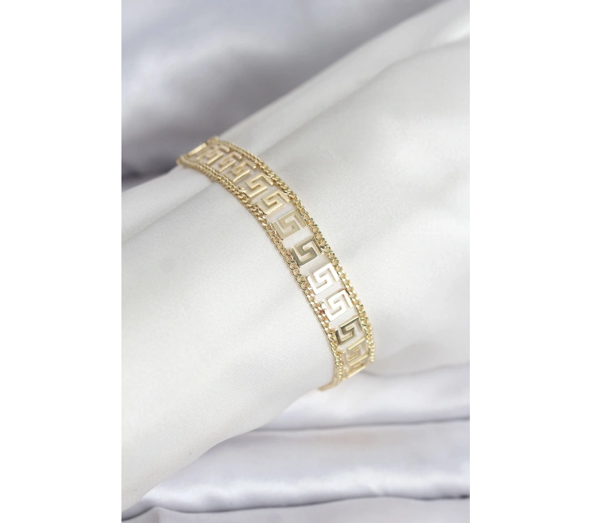 316L Çelik Gold Renk Labirent Model Kadın Bileklik