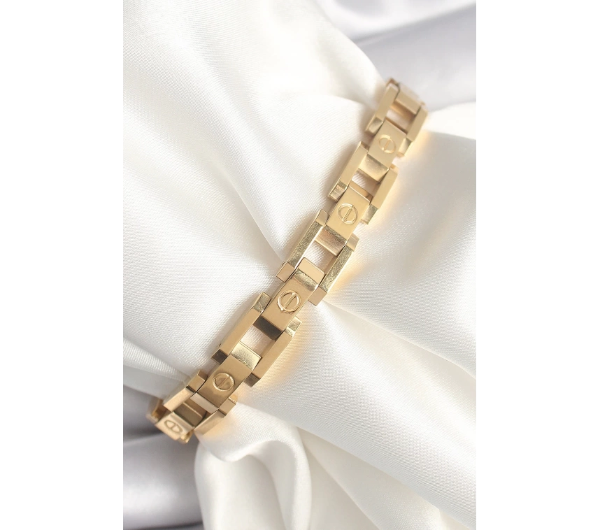 316L Çelik Gold Renk Unisex Bileklik