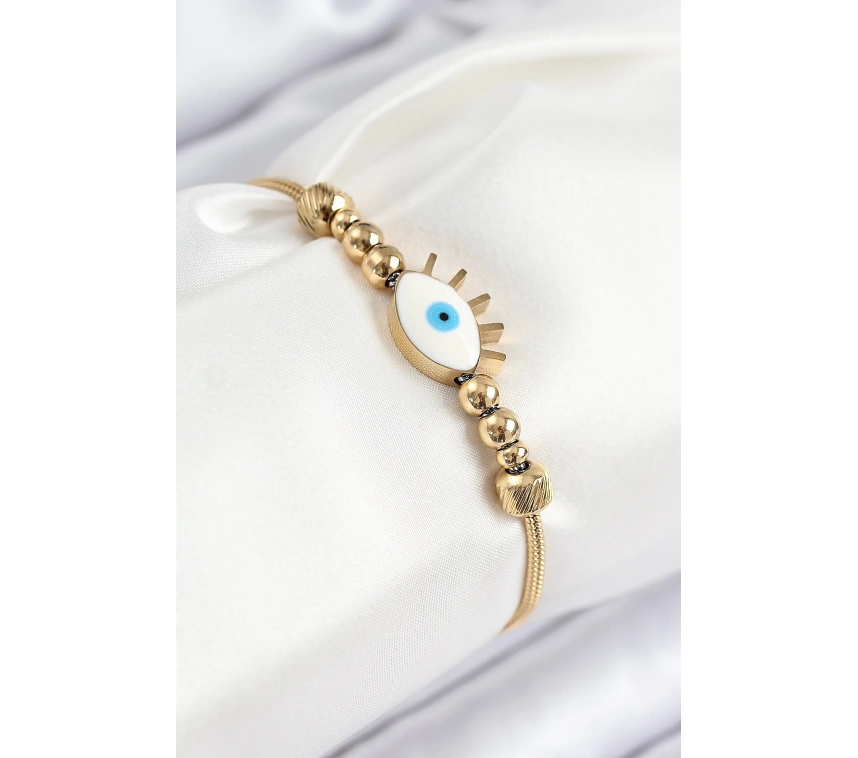 316L Çelik Göz Charm Model Gold Renk Kadın Bileklik
