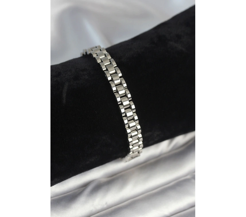 316L Çelik Gümüş Renk 7 mm Kalınlık Erkek Bileklik