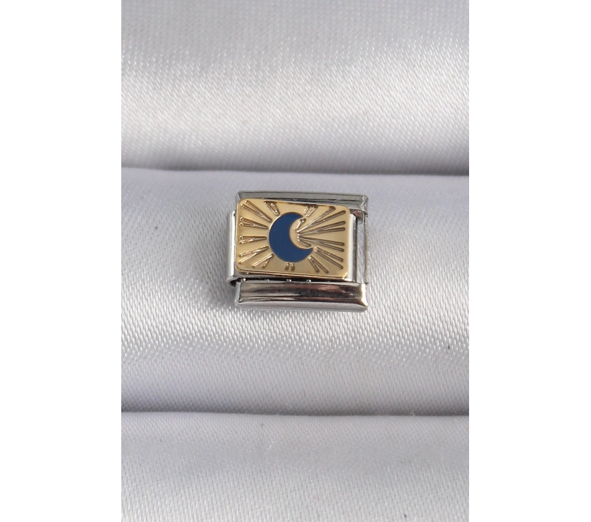 316L Çelik Gümüş Renk Gold Hilal İşlemeli Nomination Charm