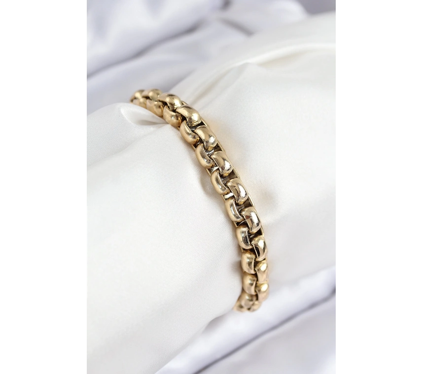 316L Çelik Halat Zincir Model Gold Renk Kadın Bileklik