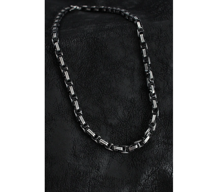 316L Çelik Kral Zincir Model Gümüş Renk Erkek Kolye