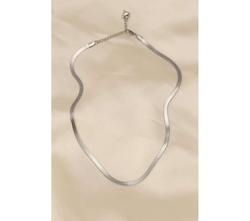 316L Çelik Silver Renk 45 cm İtalyan Zincir Model Kadın Kolye