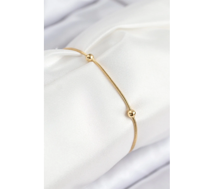 316L Çelik Topcuk Model Gold Renk Kadın Bileklik