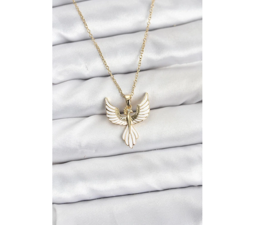 316L Çelik Zincir Gold Renk Anka Kuşu Model Kadın Kolye