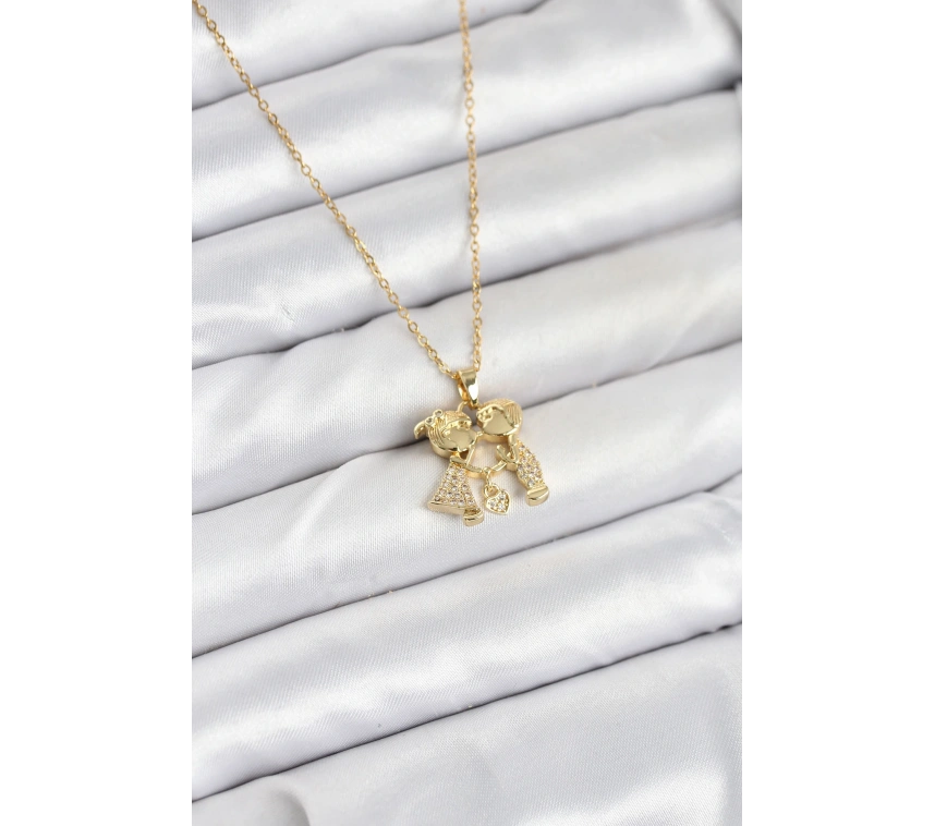 316L Çelik Zincir Gold Renk Erkek Kız Model Kadın Kolye