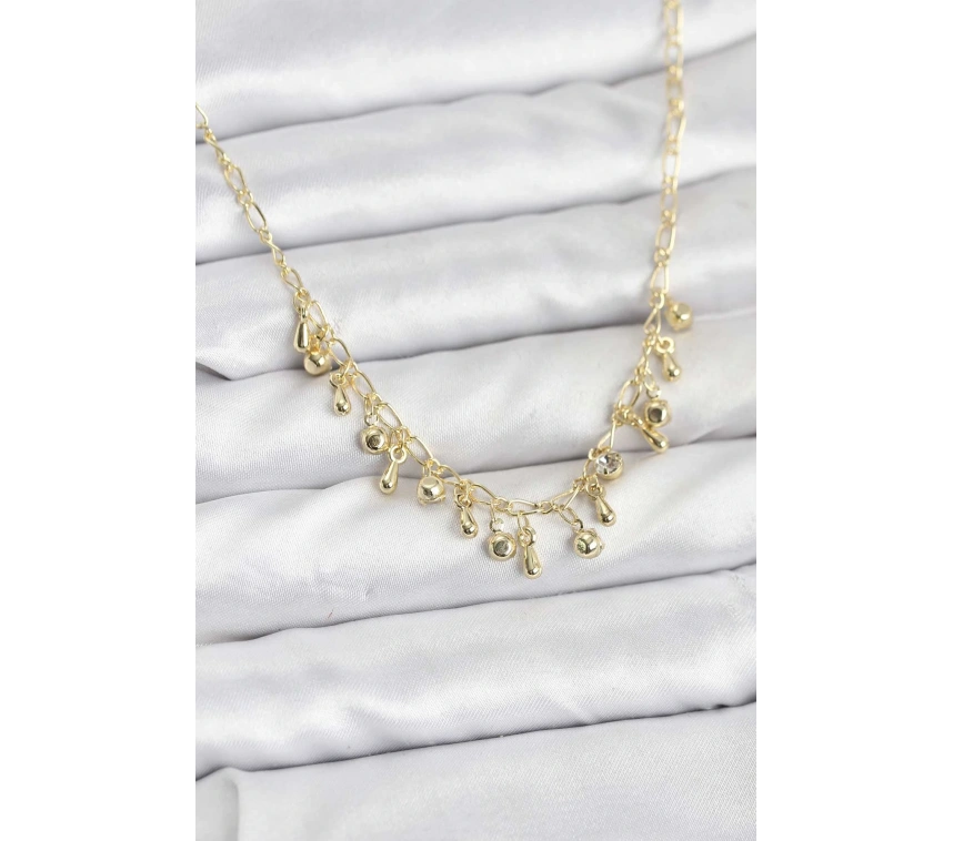 316L Çelik Zincir Gold Renk Kadın Kolye