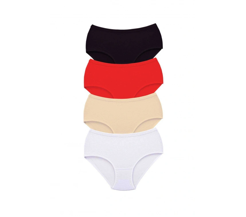 4 Adet Tutku Kadın Yüksek Bel Bato Kalın Lastik Külot S12