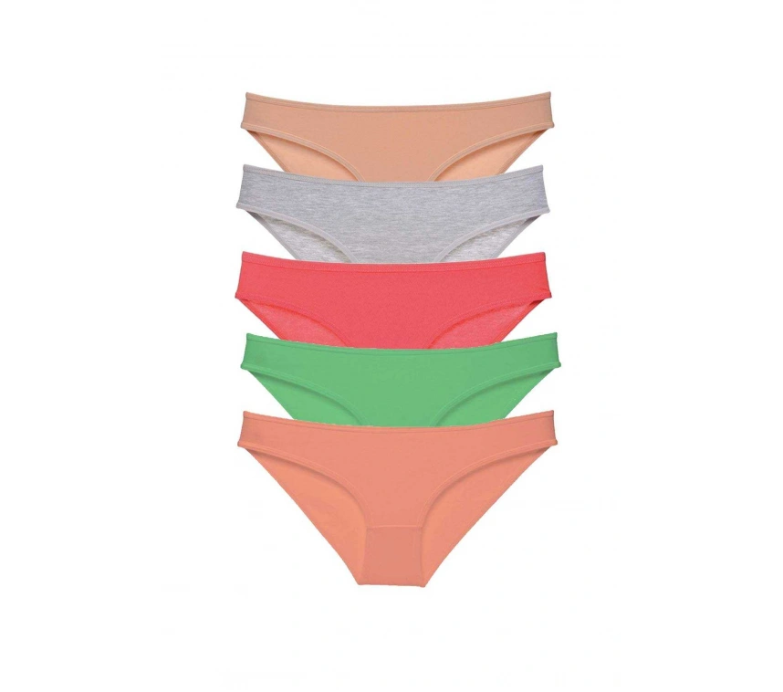 5 Adet Eko Set Likralı Kadın Slip Külot Soft Renkler