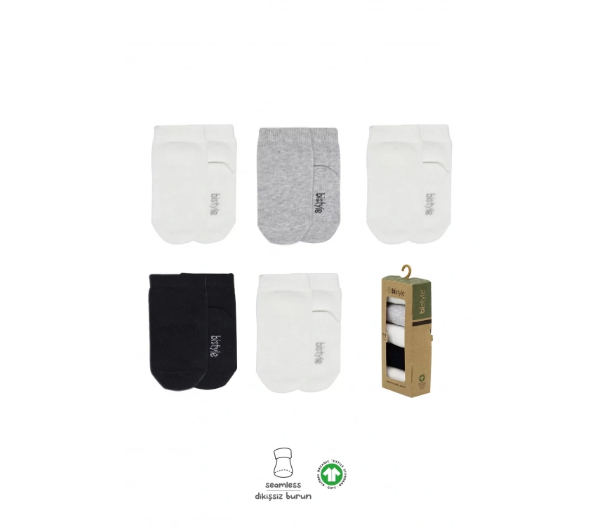 5li Penye Soket Kutulu Basic Çorap 10131 Gri