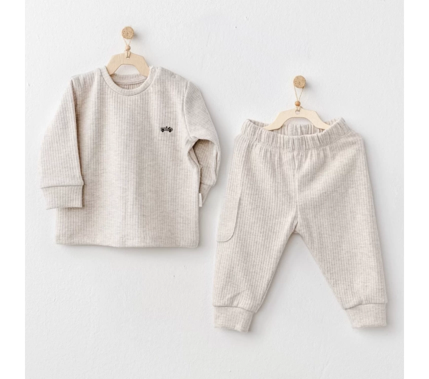 5205 Basic 2li Bebe Takım Beige
