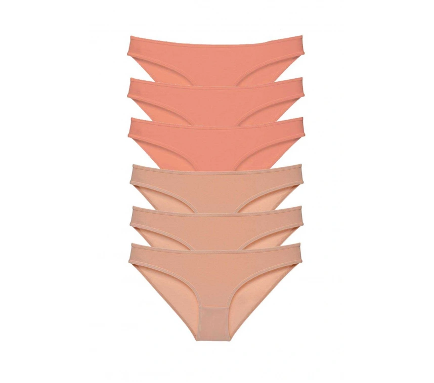 6 Adet Süper Eko Set Likralı Kadın Slip Külot Pudra Ten