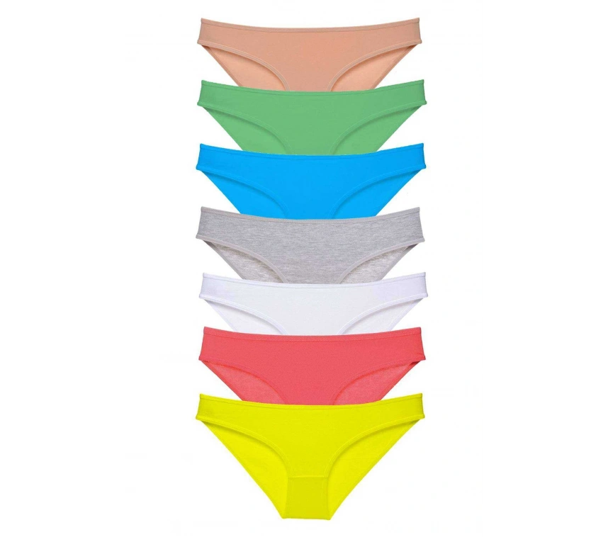 7 Adet Süper Eko Set Likralı Kadın Slip Külot Çok Renkli