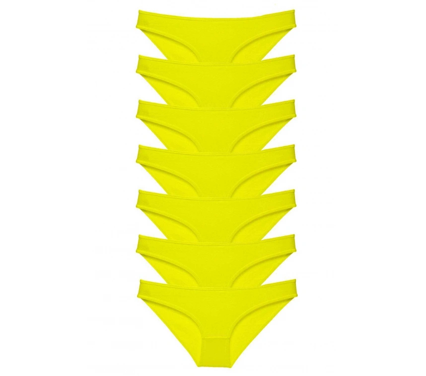 7 Adet Süper Eko Set Likralı Kadın Slip Külot Sarı