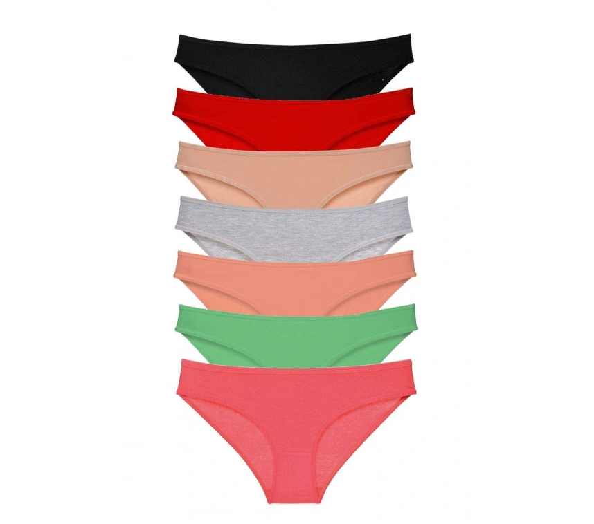 7 Adet Süper Eko Set Likralı Kadın Slip Külot Set 4